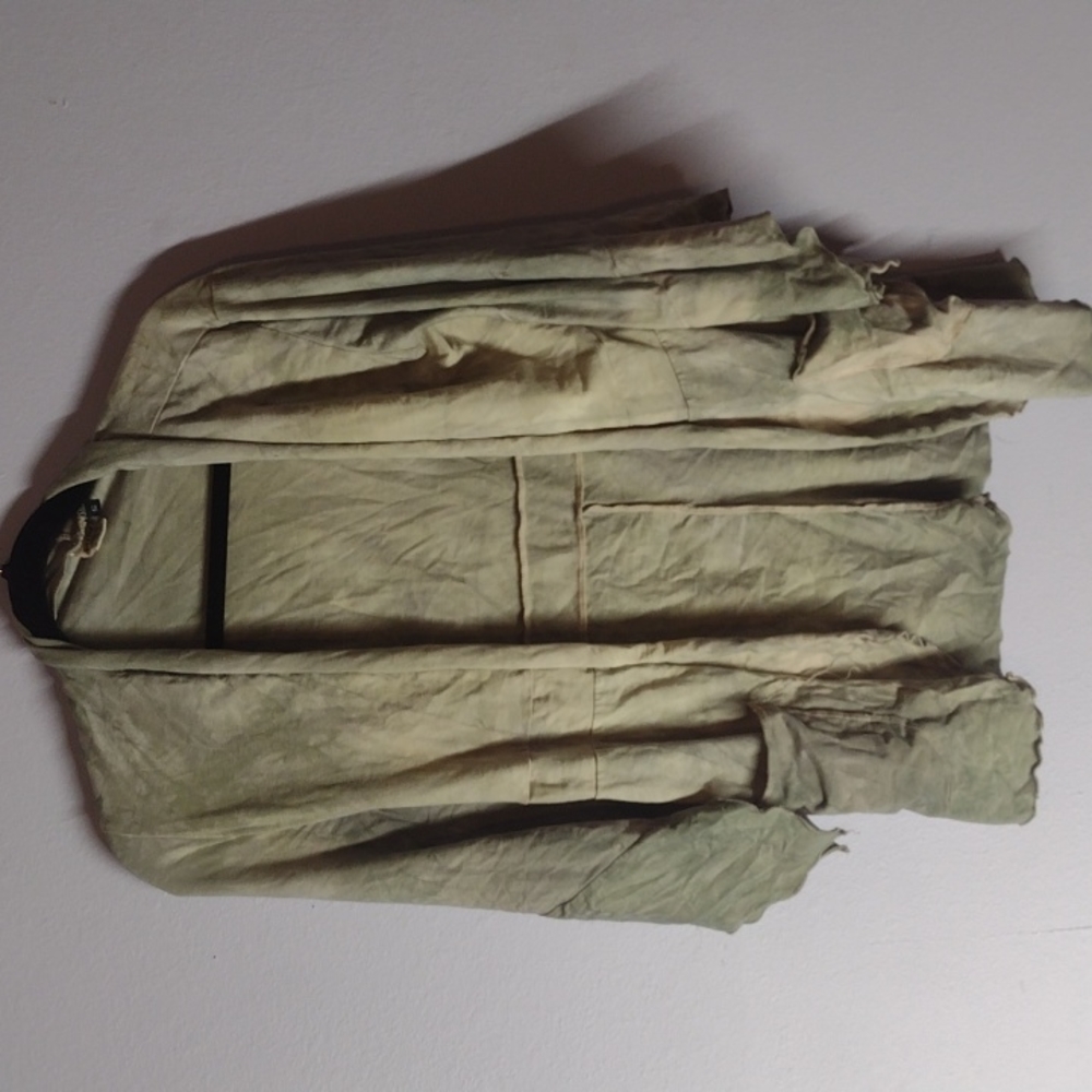 Green tye dye hemp jacket
